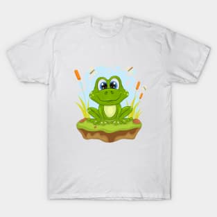 Cartoon Green Frog. T-Shirt